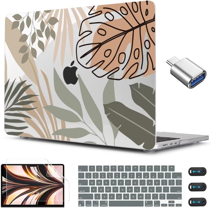 CISSOOK Compatible with MacBook Air 13.6 inch Case 2025 2024 2022 Release A3240 A3113 A2681, Tropical Hard Shell Case with Keyboard Cover for MacBook Air 13 inch M2 M3 M4 Chip - Image 1